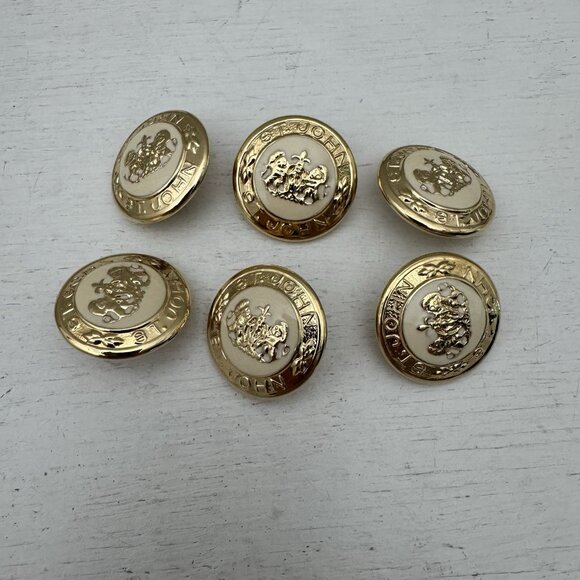 St. John Basics Gold Tone Replacement Buttons Set of 6 - Picture 7 of 7